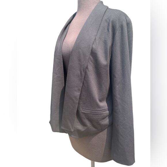 Chico's Black Promo Ponte Knit Drape Front Capsule Comfy Office Jacket M NWT - Picture 2 of 6